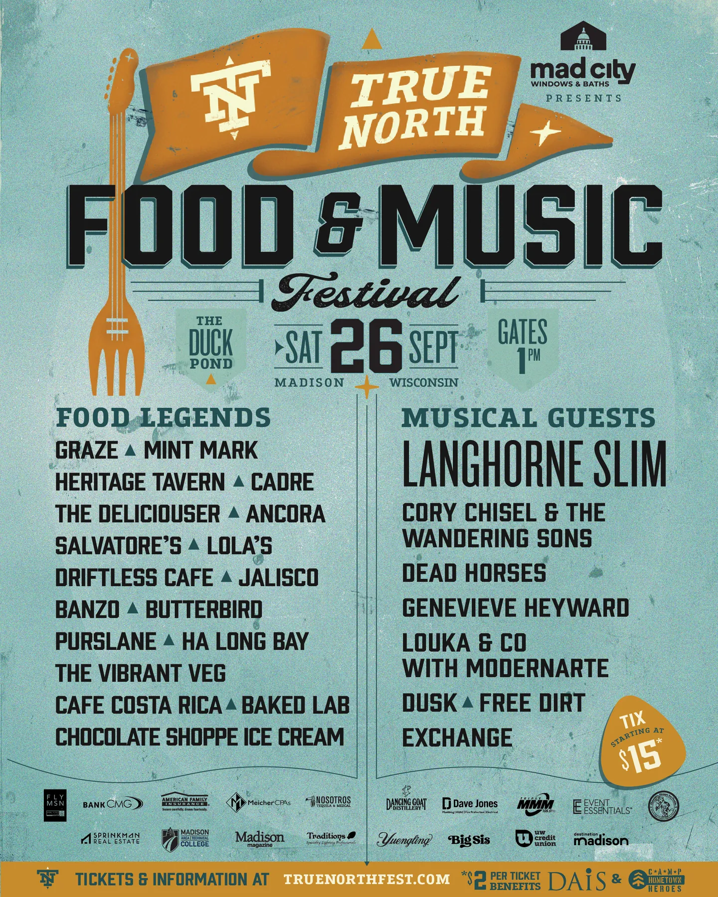 Posters: True North Food & Music Festival at The Duck Pond, Madison