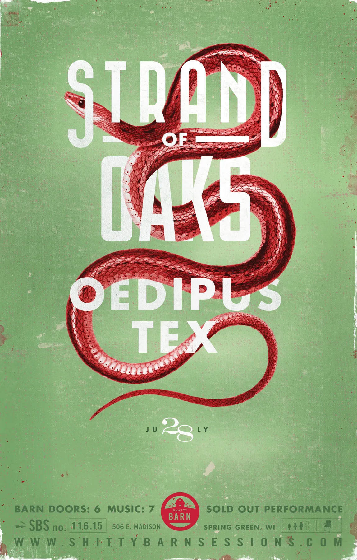 Posters: Strand of Oaks with Oedipus Tex at The Shitty Barn