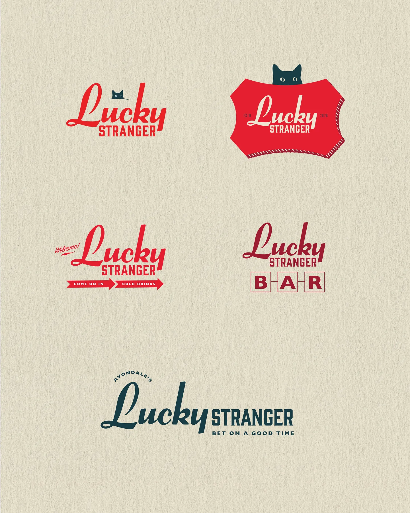 Lucky Stranger logo system and alternate marks