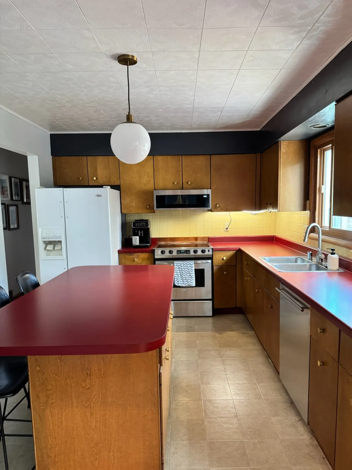Madison Midcentury Home: Kitchen: toward the range wall, before