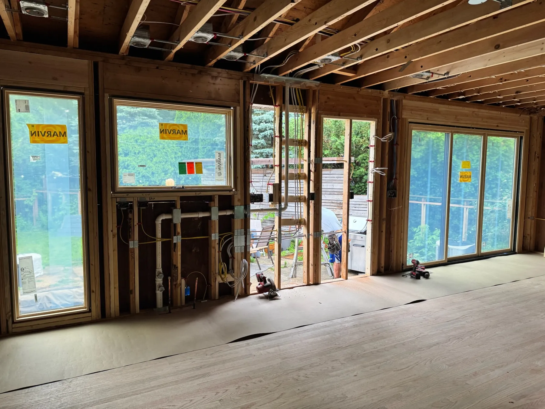 Madison Midcentury Home: Removing the old door
